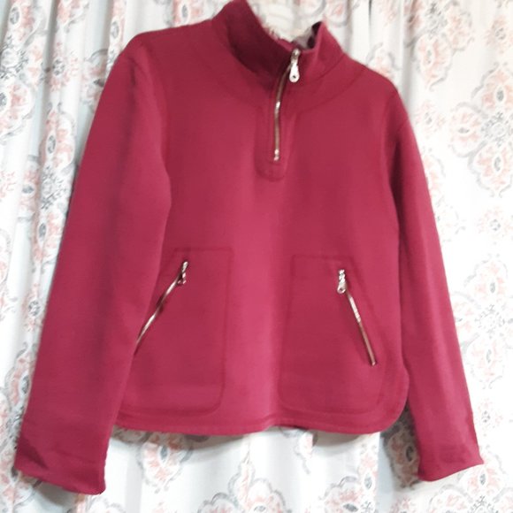 Burgundy 1/4 Zip Sweatshirt Sz PM - Picture 10 of 13